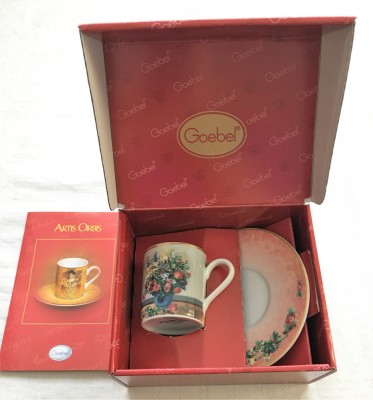 Ceasca / Set- espresso- Goebel- Auguste Renoir - Flori de c&amp;acirc;mp - cutie originală foto