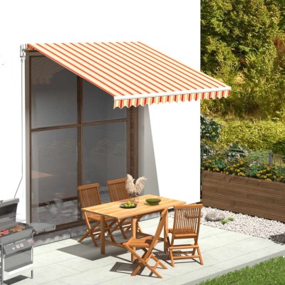 vidaXL P&amp;acirc;nză de rezervă copertină, galben și portocaliu, 3x2,5 m 312015 foto