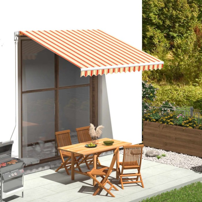 vidaXL P&acirc;nză de rezervă copertină, galben și portocaliu, 3x2,5 m 312015