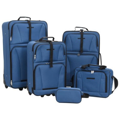 vidaXL Set de bagaje de călătorie, 5 piese, albastru, material textil foto