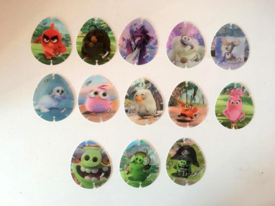 * Lot 13 cartonase surprize Angry Birds 2, imagini 3D, forma de ou, 6cm foto