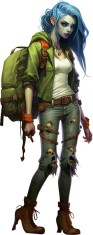 Sticker decorativ, Zombi, Verde, 90 cm, 8442ST-20 foto