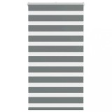 vidaXL Jaluzea tip zebra gri &icirc;nchis lățime țesătură 80,9 cm poliester