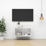 VidaXL Dulap TV montat pe perete, alb, 37x37x72 cm, lemn prelucrat