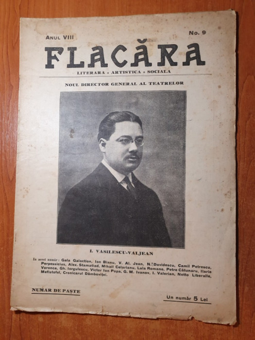 flacara 6 aprilie 1923-gala galaction,camil petrescu,numar de paste