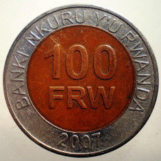 7.179 RWANDA RUANDA 100 FRANCS FRANCI 2007 BIMETAL