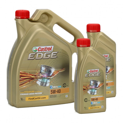 Set Ulei Motor Castrol Edge Titanium Fst 5W-40 5L + 2 Buc Ulei Motor Castrol Edge Titanium Fst 5W-40 1L 1535FA foto