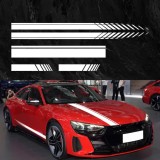 Set 5 stickere autoadezive Tuning, model &quot;Racing Stripes V1&quot;, dimensiune 190 cm, culoare Alba, AVEX