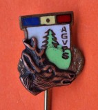 AGVPS - Caprior - insigna pescuit &amp; Vanatoare, anii 1970