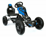 Cumpara ieftin GO Kart cu pedale, 5-10 ani, Kinderauto Thunder, roti EVA, culoare albastra