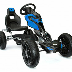 GO Kart cu pedale, 5-10 ani, Kinderauto Thunder, roti EVA, culoare albastra