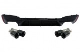 Difuzor Bara Spate Negru Lucios cu Tobe Ornamente Negru BMW Seria 5 G30 G31 (2017-2020) M5 Design