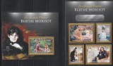 Centrafricana 2013 - Picturi de Berthe Morisot, Bloc+colita, MNH