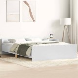 VidaXL Cadru de pat cu tăblie, alb, 135x190 cm 3203789