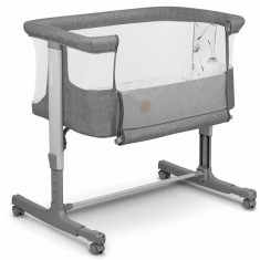 Patut co-sleeper, Lionelo, Aurora, 3 in 1, Cu leganare si setare unghiulara, Include saltea cu densitate T25 si geanta transport, Reglabil in 5 poziti