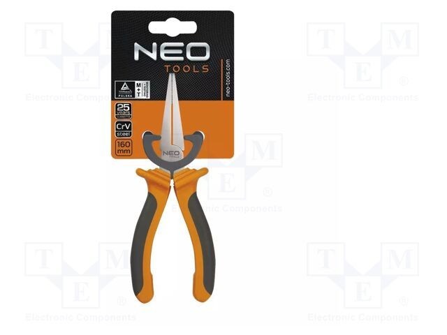 Cleşti plaţi alungiţi 160mm NEO TOOLS oţel crom-vanadium m&acirc;ner ergonomic