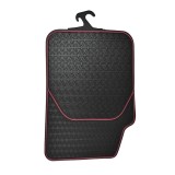 Covorase Auto Universale, din cauciuc sintetic moale, culoare Neagra cu dunga Rosie