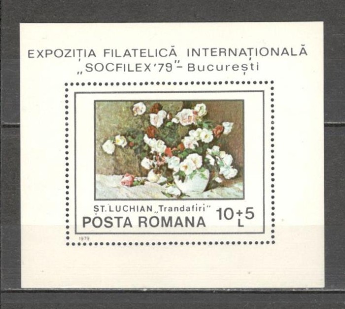 Romania.1979 Expozitia filatelica SOCFILEX:Pictura-Bl. ZR.631