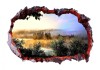 Sticker decorativ, gaura in perete 3D, Fauna, 85 cm, 161STK-1, natura si peisaje