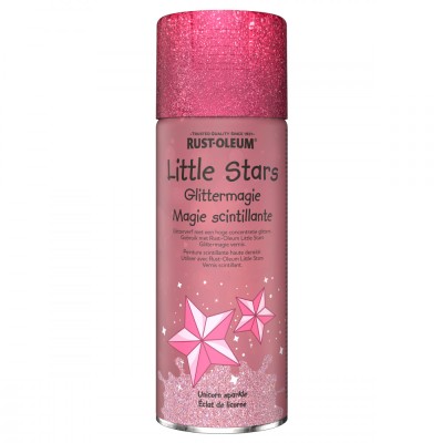 Vopsea cu sclipici mobilier si jucarii, Rust-Oleum, Little Stars, Unicorn Sparkle, Roz, 400 ml foto