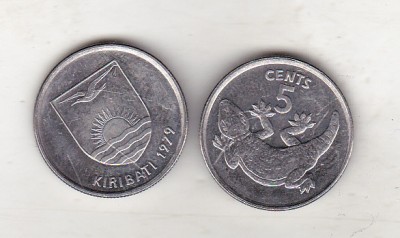 bnk mnd Kiribati 5 centi 1979 unc , fauna foto
