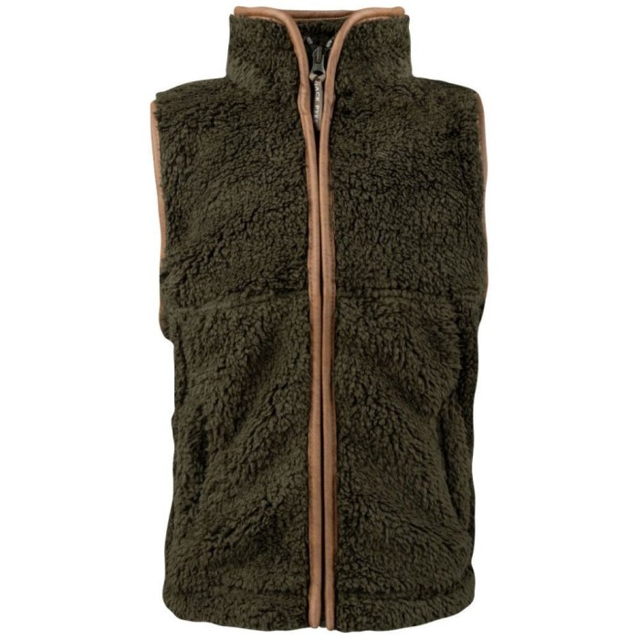 Vestă Jack Pyke Junior Sherpa Fleece, culoare oliv &icirc;nchis, mărimea XXS