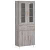 Dulap inalt, gri sonoma, 69,5x34x180 cm, lemn compozit