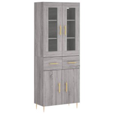 Dulap inalt, gri sonoma, 69,5x34x180 cm, lemn compozit