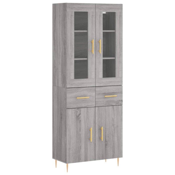 Dulap inalt, gri sonoma, 69,5x34x180 cm, lemn compozit
