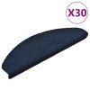 VidaXL Covorașe scări autoadezive, 30 buc., 65x21x4 cm, bleumarin, semirotunde, mari 3365665
