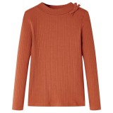 Tricou pentru copii cu m&acirc;neci lungi, coniac, 104