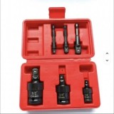 Set profesional adaptoare si reductii tubulare de impact 6 piese Cr-Mo 1/4" 3/8" 1/2" cu 3 adaptoare oscilante (wobble)