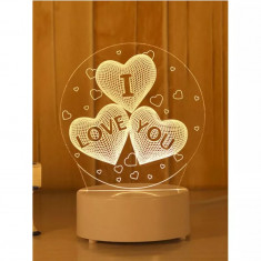 Lampa Decorativa 3D I Love You - Diametru 9,5cm