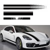 Set 5 stickere autoadezive Tuning, model &quot;Racing Stripes V1&quot;, dimensiune 190 cm, culoare Neagra, AVEX