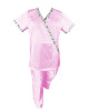 Costum Medical Pe Stil, Roz deschis cu Elastan cu Garnitură Stil Japonez, Model Marinela - 4XL, 4XL