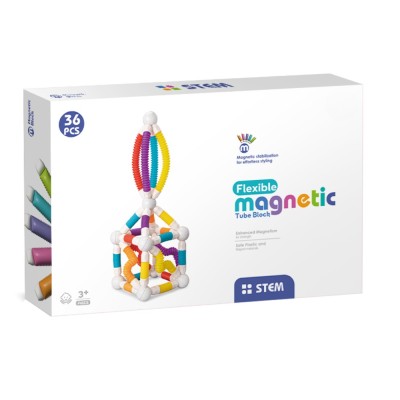 Set de constructie magnetic cu tuburi flexibile (36 piese) foto