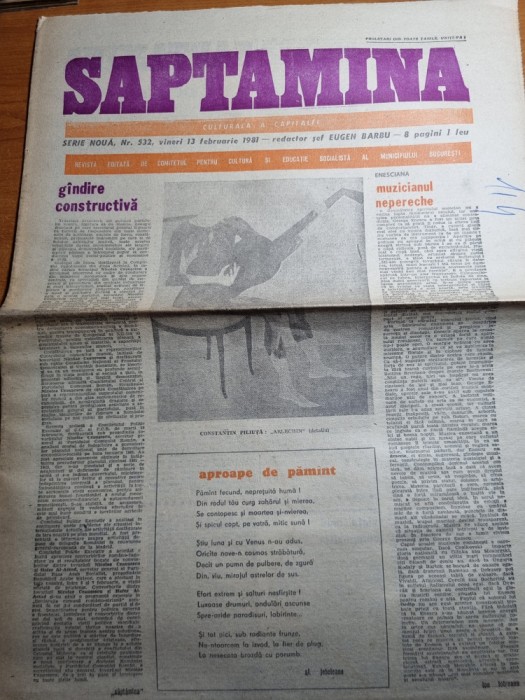 ziarul saptamana 13 februarie 1981-articul u. cluj