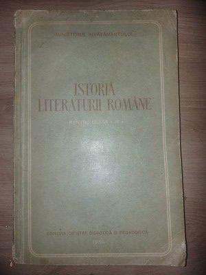 Istoria literaturii romane pentru clasa a 9-a - I. Breazu, I. Manole