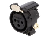 Conector XLR soclu mamă 3 PIN 90&deg; THT 6A