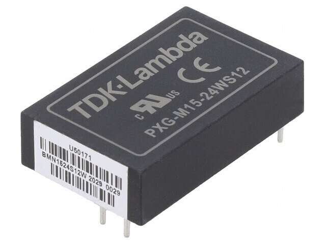 Convertor DC/DC 15W 9-36V la 12V 1.25A THT
