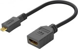 Cablu adaptor micro HDMI tata - HDMI mama 15cm v2.0 4K 60Hz 2160p GoPro Raspberry Pi Goobay 58683