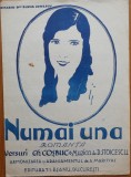 Partitura romantei Numai una, versuri G. Cosbuc, muzica de D. Stoicescu