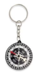 Mini busola tip breloc gradata compacta din plastic 3.5 cm cu lant pentru chei utilizare outdoor