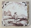 Om in peisaj placa ceramica de Bristol cca 1750