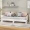 Gossi pat extensibil de zi, alb, 2x(80x200) cm, lemn masiv de pin