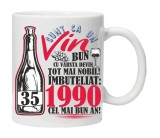 Cana alba personalizata &quot;Un Vin Bun 1990-35&quot;, INOVATIX&reg;. 330ml, Oem