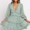 H706-12 Rochie casual din material vaporos cu volanase