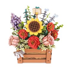 Puzzle 3D Cutie cu Flori, 658 piese, lemn, Rowood