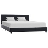 Cumpara ieftin Cadru de pat, negru, 140x200 cm, piele ecologica