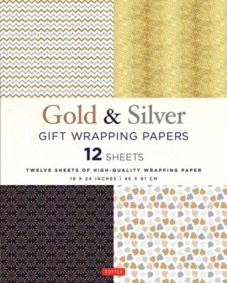 Silver &amp;amp; Gold Gift Wrapping Papers - 12 Sheets: 12 Sheets of High-Quality 18 X 24 Inch Wrapping Paper foto